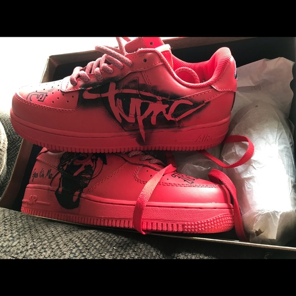 Nike | Shoes | Brand New Tupac Nike Air Force Color Red | Poshmark